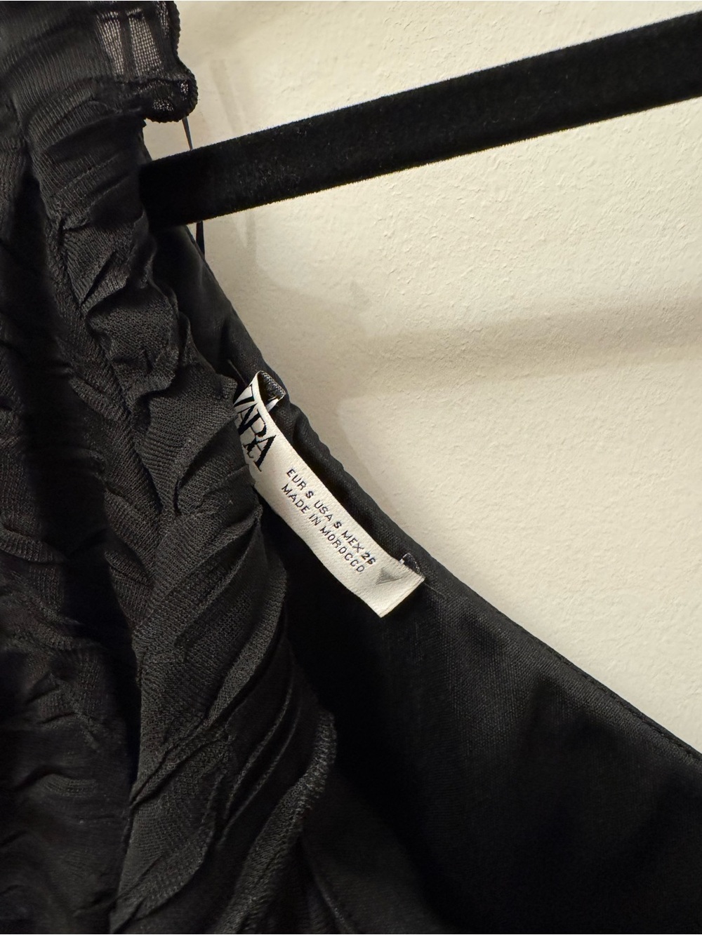 Zara One-Shoulder Black Ruffle Mini Dress - Picture 3 of 5